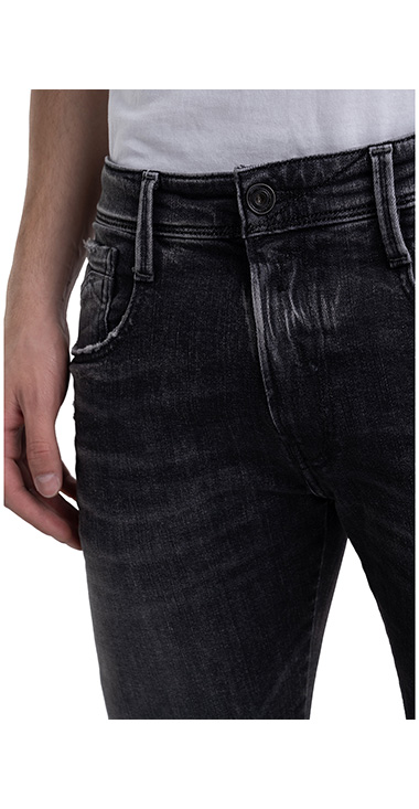 ANBASS Aged Eco 5year ブラックパワーストレッチデニム 詳細画像